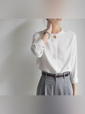 Elegant White Women's Top blouse
